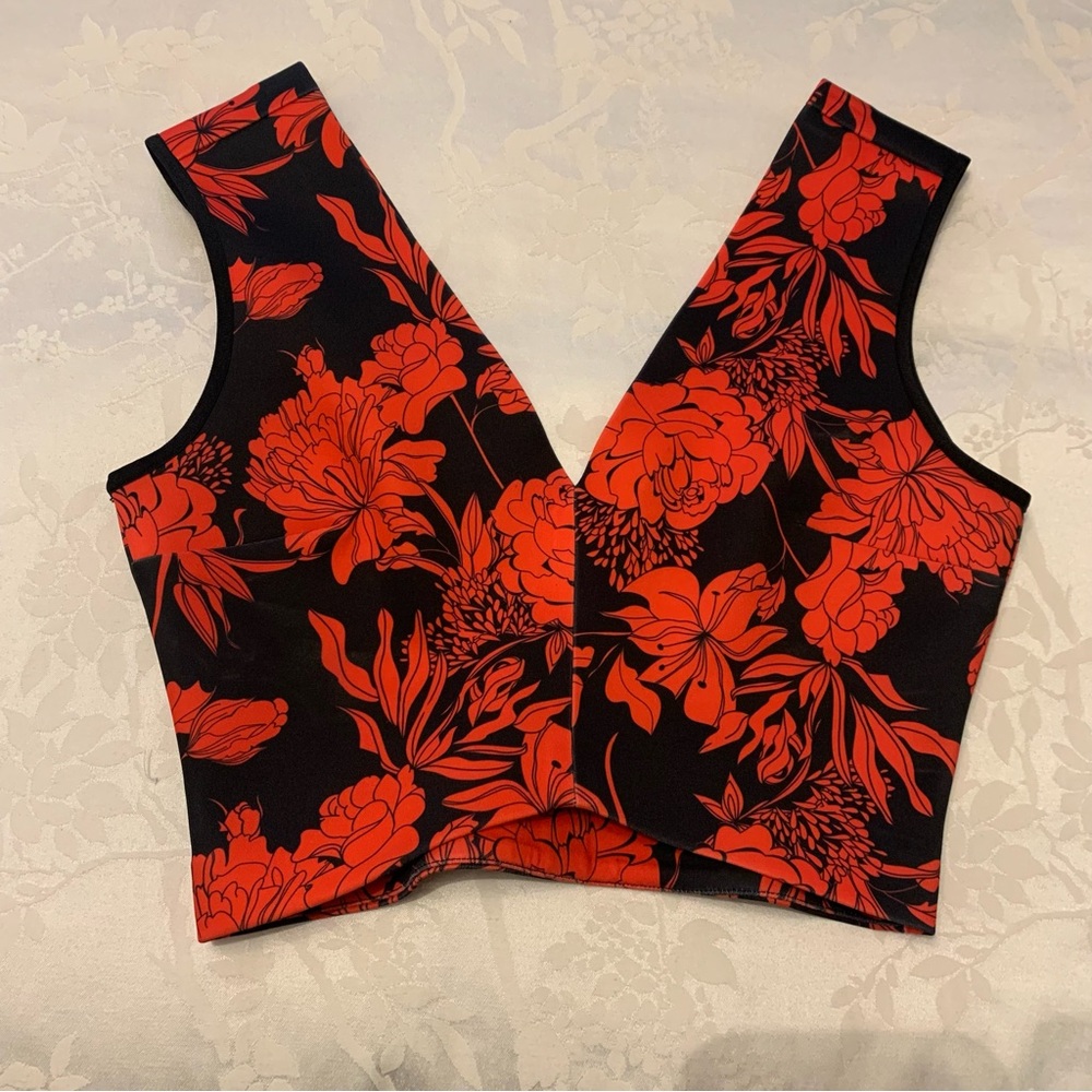 Clover Canyon | Floral Red Crop Top